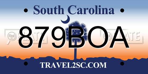 879BOA South Carolina License Plate