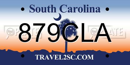 879CLA South Carolina License Plate