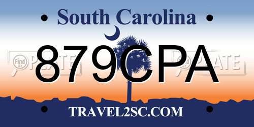 879CPA South Carolina License Plate