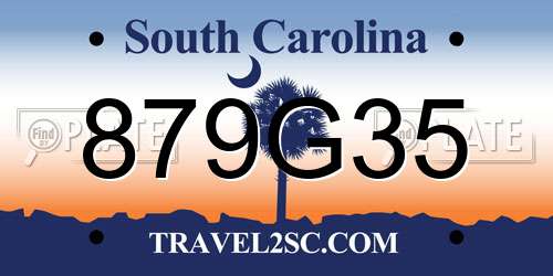 879G35 South Carolina License Plate