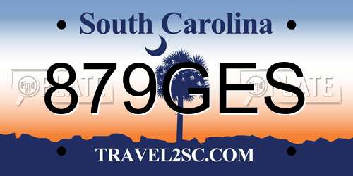 879GES South Carolina License Plate