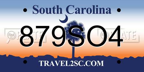 879SO4 South Carolina License Plate