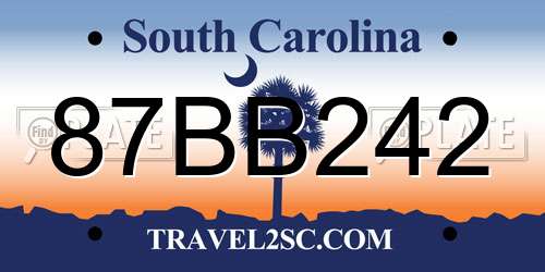 87BB242 South Carolina License Plate