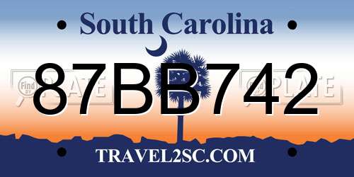 87BB742 South Carolina License Plate