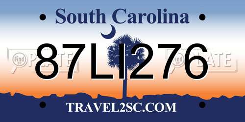 87LI276 South Carolina License Plate