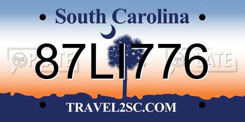 87LI776 South Carolina License Plate
