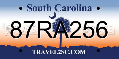 87RA256 South Carolina License Plate