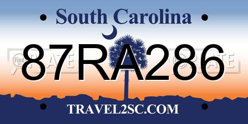 87RA286 South Carolina License Plate