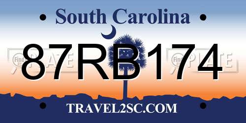 87RB174 South Carolina License Plate