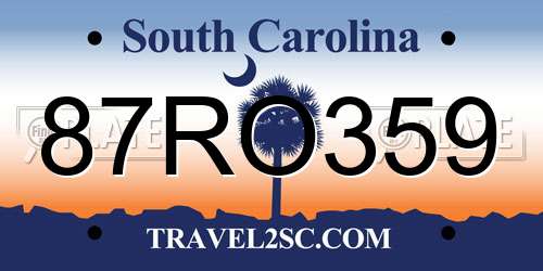 87RO359 South Carolina License Plate