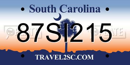 87SI215 South Carolina License Plate