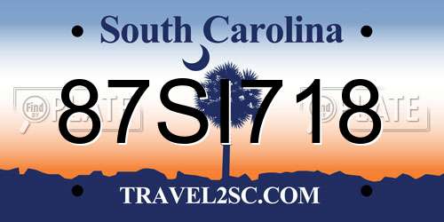87SI718 South Carolina License Plate