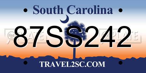 87SS242 South Carolina License Plate