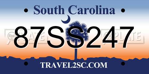 87SS247 South Carolina License Plate