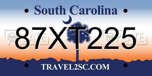 87XT225 South Carolina License Plate