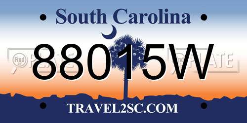 88015W South Carolina License Plate