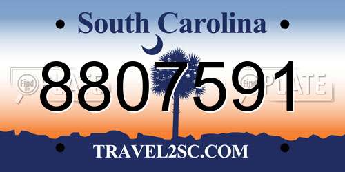 8807591 South Carolina License Plate