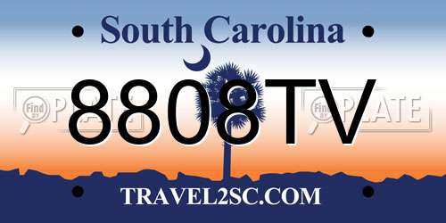 8808TV South Carolina License Plate