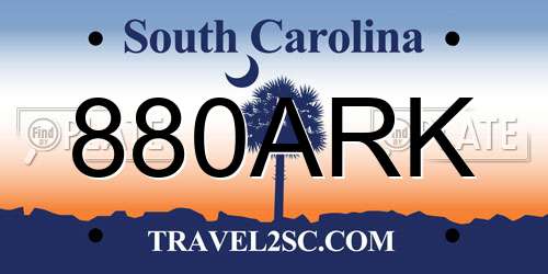 880ARK South Carolina License Plate