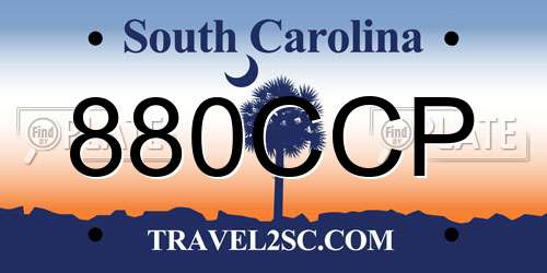 880CCP South Carolina License Plate