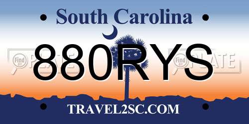880RYS South Carolina License Plate