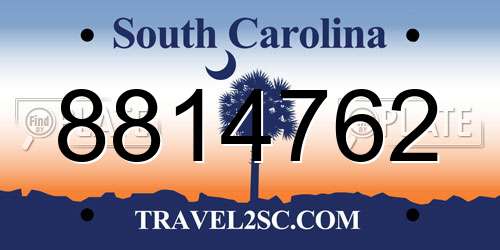 8814762 South Carolina License Plate