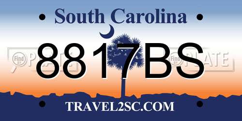 8817BS South Carolina License Plate