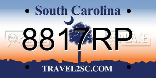 8817RP South Carolina License Plate