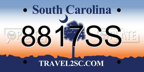 8817SS South Carolina License Plate