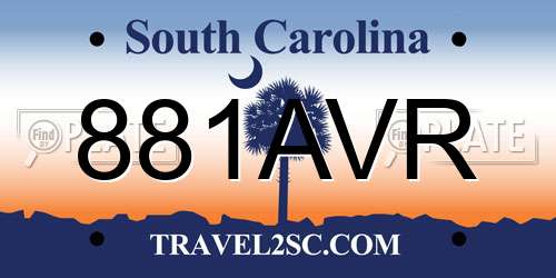881AVR South Carolina License Plate