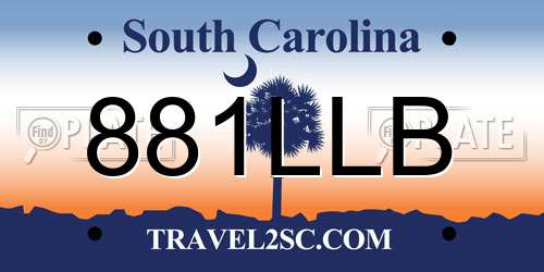 881LLB South Carolina License Plate