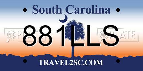 881LLS South Carolina License Plate