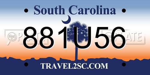 881U56 South Carolina License Plate