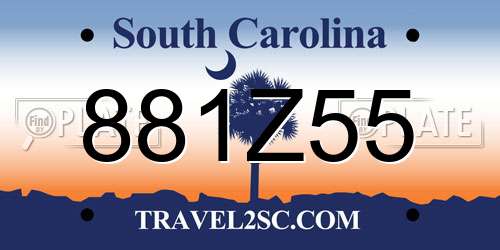 881Z55 South Carolina License Plate