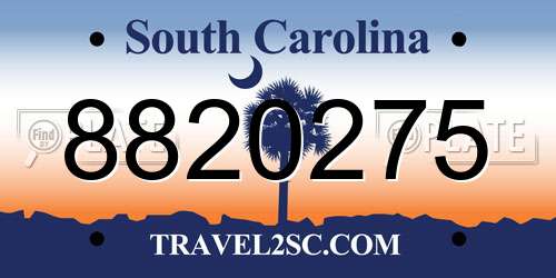 8820275 South Carolina License Plate
