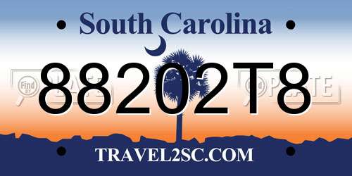 88202T8 South Carolina License Plate