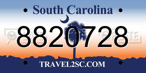 8820728 South Carolina License Plate