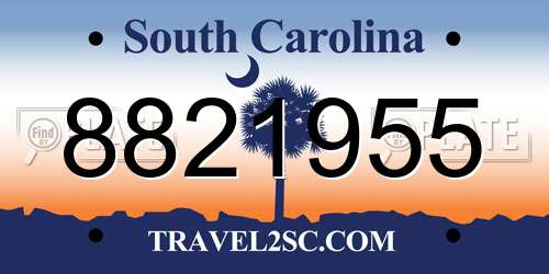 8821955 South Carolina License Plate