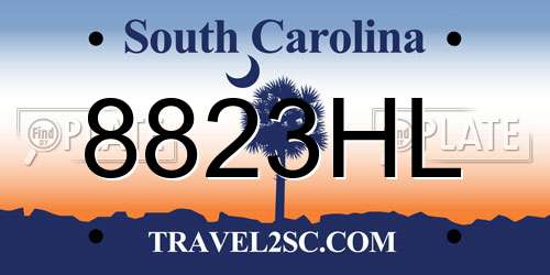 8823HL South Carolina License Plate