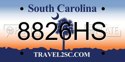 8826HS South Carolina License Plate