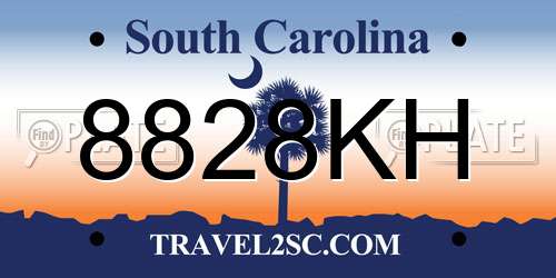 8828KH South Carolina License Plate