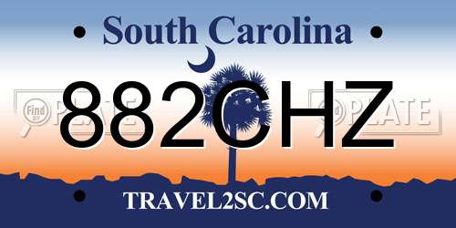 882CHZ South Carolina License Plate