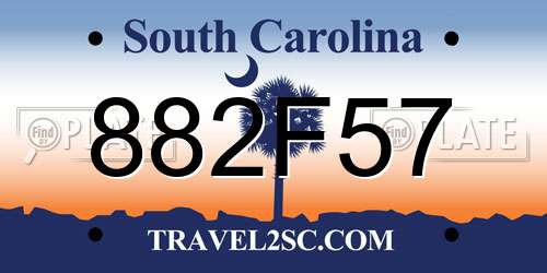 882F57 South Carolina License Plate