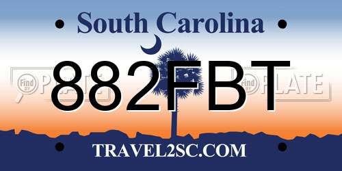 882FBT South Carolina License Plate