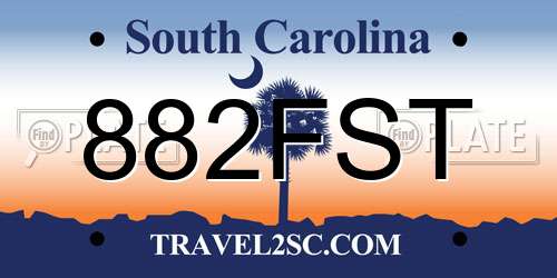 882FST South Carolina License Plate