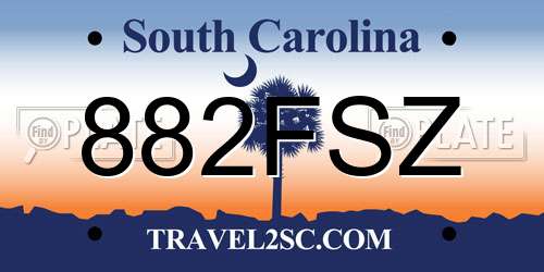 882FSZ South Carolina License Plate