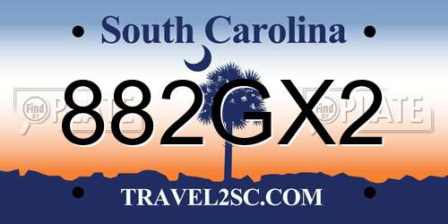 882GX2 South Carolina License Plate