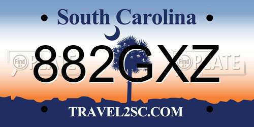 882GXZ South Carolina License Plate