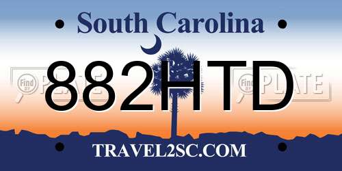 882HTD South Carolina License Plate