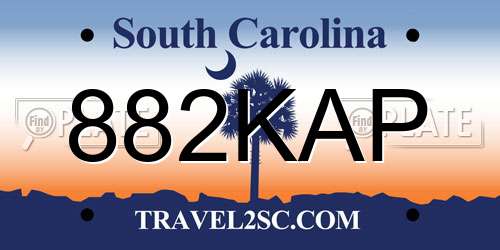 882KAP South Carolina License Plate